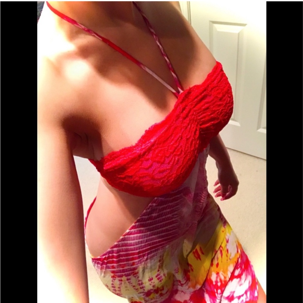 Beach Bunny Red and Yellow Swim Coverup